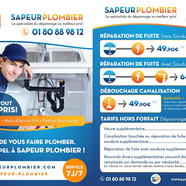 Design by SAMADY titled "créer un flyer pour SAPEUR PLOMBIER"