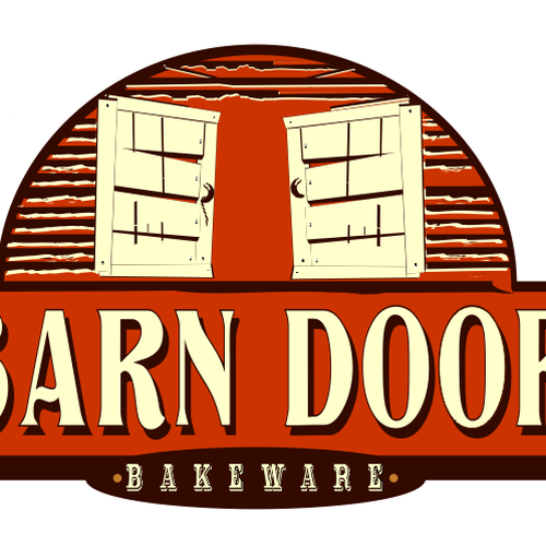 Create a "cool rustic" styled logo of a Barn Door for Barn Door Bakeware Logo Design by reastate