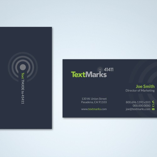 Create new business cards for text message provider Design by Tcmenk