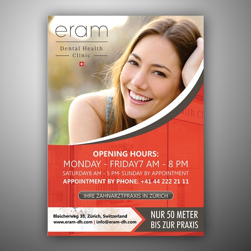 Create a eyecatching poster for a leading dental clinic. Design by FuturisticBug