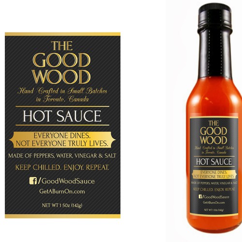 Bottle label for gourmet hot sauce -- a whole new approach to hot sauce marketing Design by asarmiento