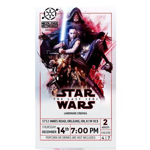 Star wars 8: the last jedi movie tickets | Postcard, flyer