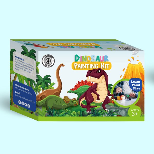 COASTLINE CRAFT Dinosaur Painting Kit for Kids w India