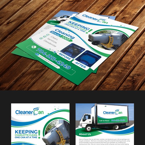 Design a Promotional Flyer for Our Trash Can Cleaning Business Design by idea@Dotcom