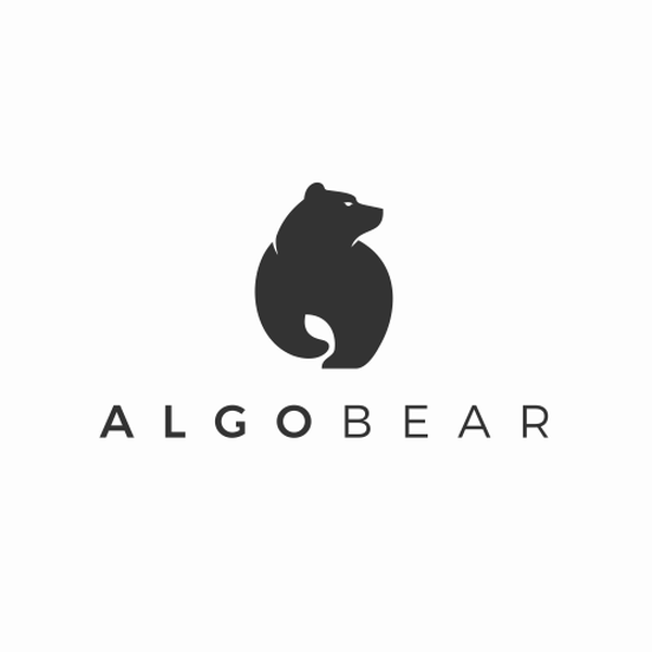 An iconic simple, clean and easy to remember  logo for ALGOBEAR