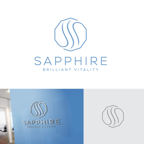 Sophisticated logo for high end medspa incorporate a ‘jewel/gem’ looking image in a tasteful way. Design by archila