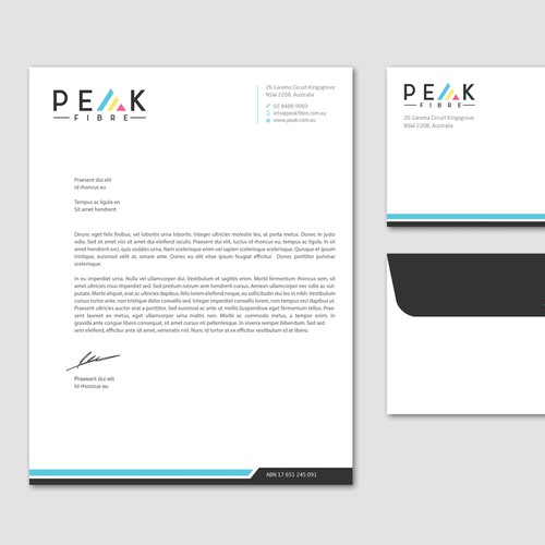 Creative, slick, professional Stationary for New Brand - Peak Fibre - Design by CurveSky™ ☑️