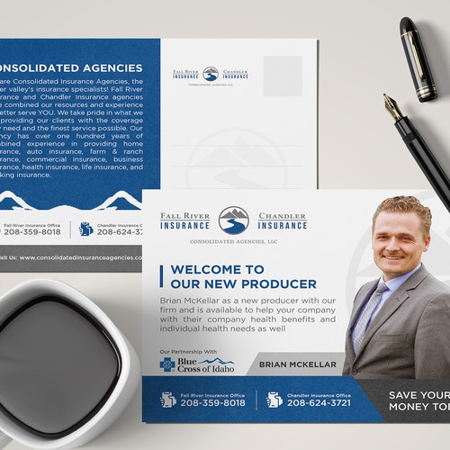 Attention grabbing postcard announcing new producer! Design by Monki D Loy