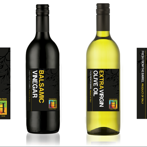 Olive Oil & Balsamic Vinegar label for Horrocks Farm Market Design by TokyoBrandHouse_