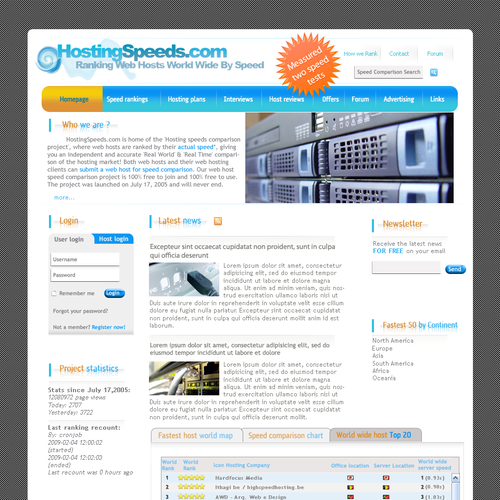 Hosting speeds project needs a web 2.0 design Design by AG81