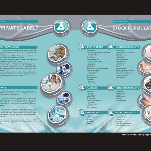 MYLAB Private Label 4 Page Brochure Design por creatives studio