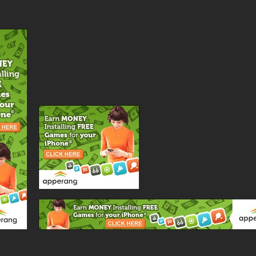 Banner Ads For A New Service That Pays Users To Install Apps Design por mCreative
