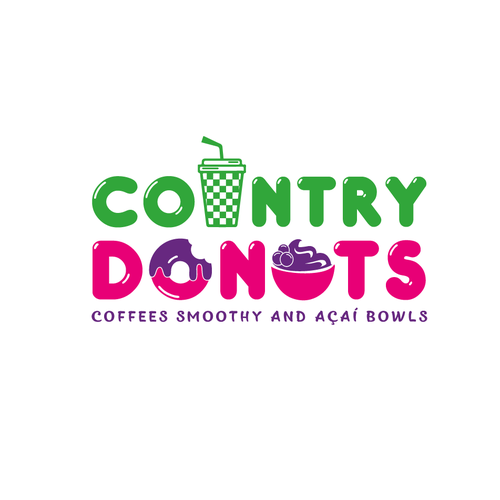 Diseño de We need a modern exciting logo to encompasses our Name Country Donuts Coffee smoothy bowls de M.G. designs