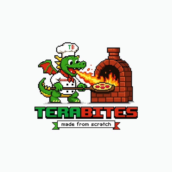 Design by Nglray titled "Pixelated and fun logo concept for TeraBites"