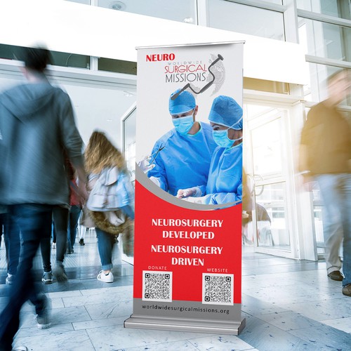 Surgical Non-Profit needs two 33x84in retractable banners for exhibitions Design by M!ZTA