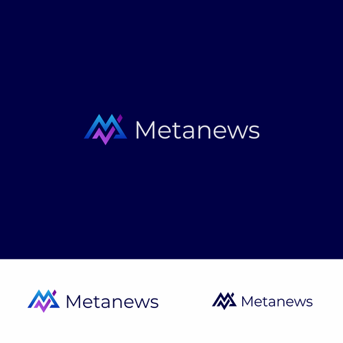 Design a logo for a web3 News platform called MetaNews Design by Yelo™