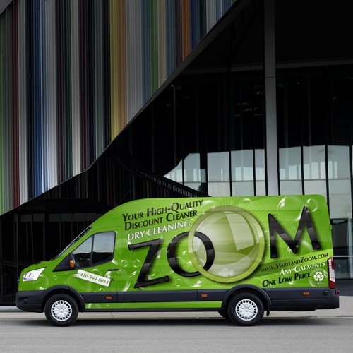 Zoom Dry Cleaning van wrap for eco-friendly one-price cleaner Design by J.Chaushev