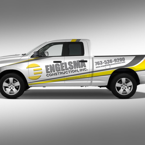 Professional General Contractor Truck Graphics Design by J.Chaushev