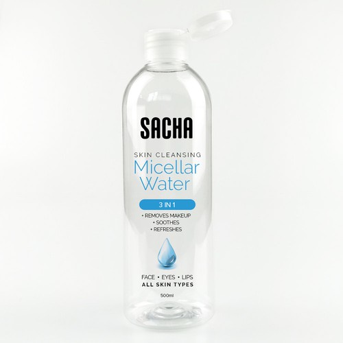 Sacha Micellar Water bottle 500ml Design by ikoniske™