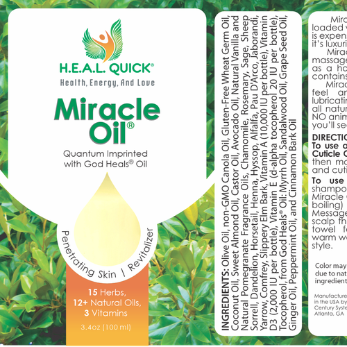 Label for Miracle Oil Design by Hecko