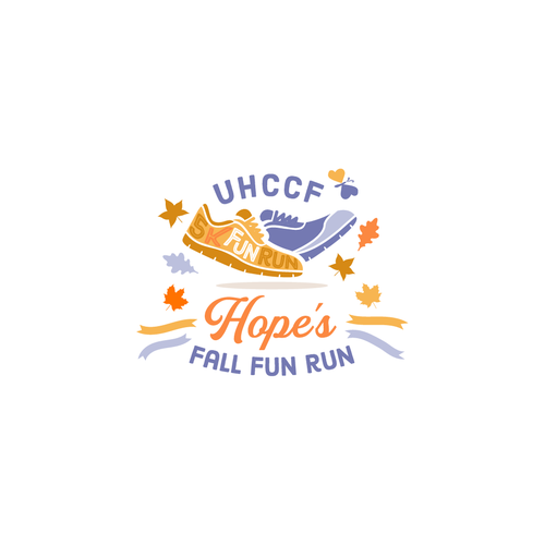 Fun logo for a Fall Themed 5K Run hosted by a charity Diseño de nuke.art