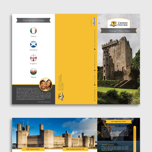 Create an inspiring travel brochure for an Ireland and UK tour operator! Design by dagusuper
