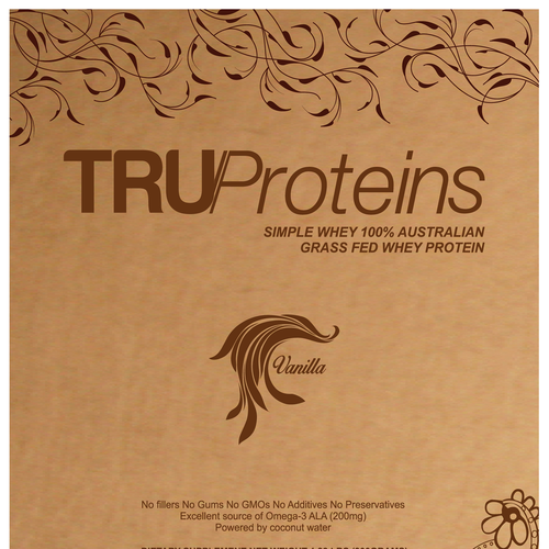 We need a simple, clean single color label for TruProteins product ...