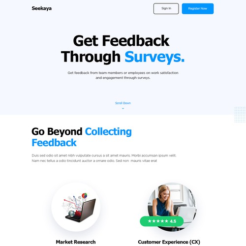 Fun and intuitive webpage for employee satisfaction survey! Design by FuturisticBug