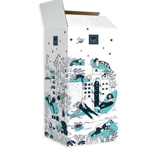 Illustrate an Awesome Urban Jungle onto Our Lull Mattress Box! Design by urszulajakuc