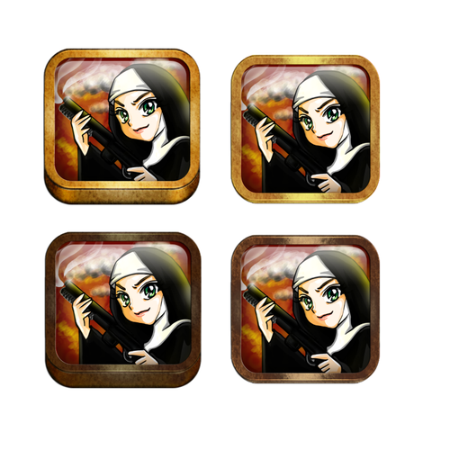 New icon for nuns fighting with monsters game Diseño de frambit