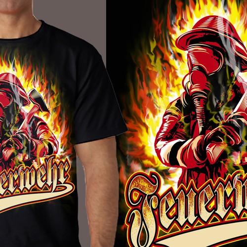 FIREFIGHTER T-Shirt ++++Design a new breathtaking FIREFIGHTER Shirt++++ Design by *DCLA*