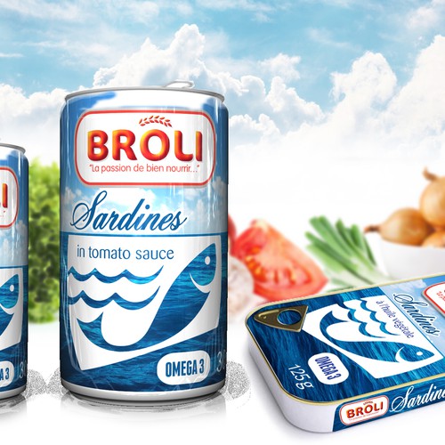 Wanted: New label for our BROLI sardines tins Design by bcra