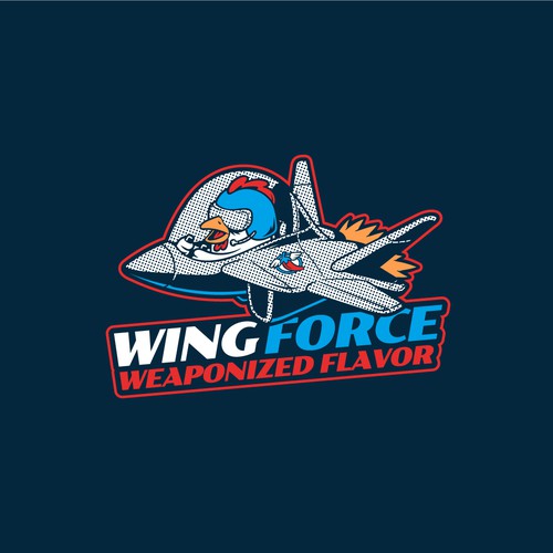 Create a fun logo for a chicken wing concept! Wing Force - Weaponized Flavor Design by TamaCidé