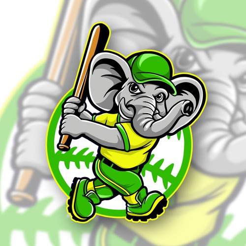Travel Baseball Team Logo & Patch - Elephant Design by WiFiSign
