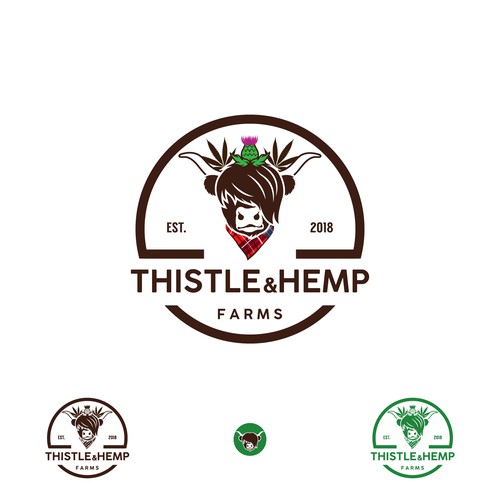 manukさんのHemp is Hot! Help us Design our "Thistle & Hemp" Logo. Check out our mascot, Scottish Highland Cattle!デザイン