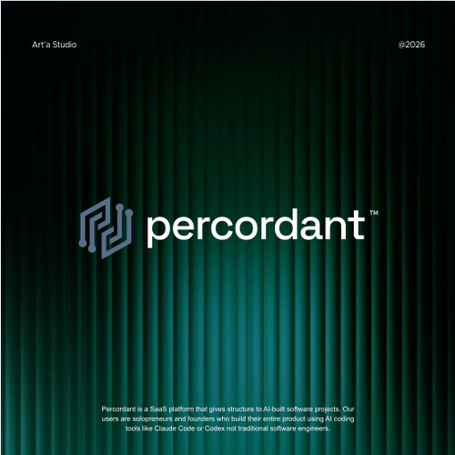 "Minimalist graph icon logo for Percordant (enterprise SaaS)" winning Logo design