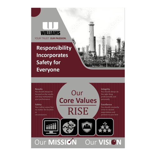 Posters to RISE up to our company Core Values! Design by jp211