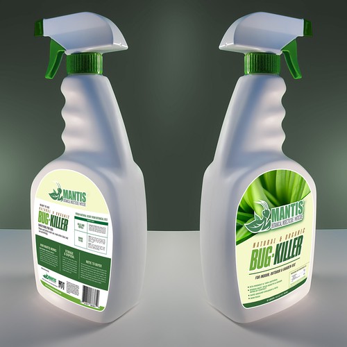NATURAL & ORGANIC BUG KILLER SPRAY BOTTLE LABEL Design by leandropalencia84