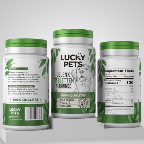 Modern label design for high quality joint tablets for dogs Design by Pice Wilf