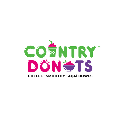 We need a modern exciting logo to encompasses our Name Country Donuts Coffee smoothy bowls Design von crapit