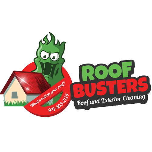 Roof Busters - Roof and Exterior Cleaning logo with a Ghost Busters Theme Design by Trader In Spices