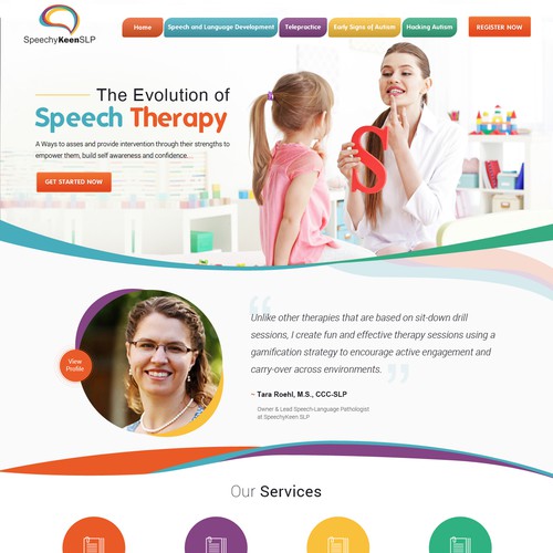 Professional but Friendly Speech Therapy website design Design by Gendesign