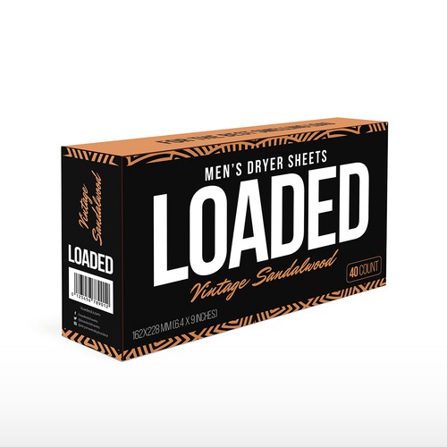 Men's Dryer Sheet Box Design Contest Design by Haroska Studio