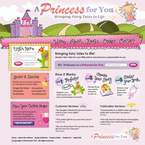 Customizable fairy tales website Design by KT Design, LLC