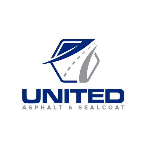 Abstract construction style logo for asphalt sealcoating business Design by ridwanted