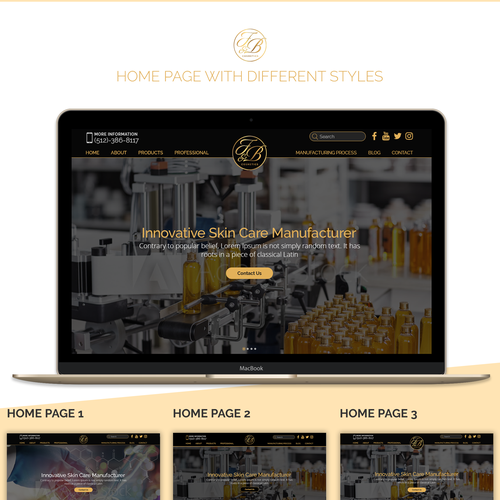 Black & gold themed website design Réalisé par Creeative !con