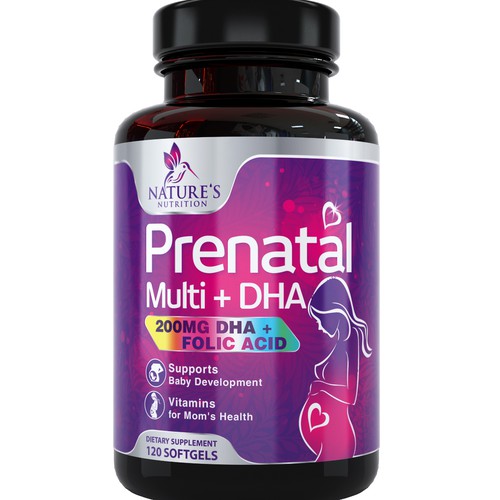 Prenatal Vitamins Label Design needed for Nature's Nutrition Réalisé par DagDigi