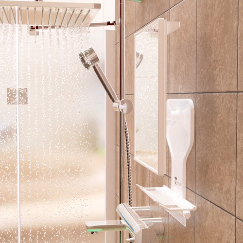 3D Rendering of Fogless Mirror in Shower/Lifestyle Environment (Fogless Mirror CAD file included!)) Design by Alinea Design
