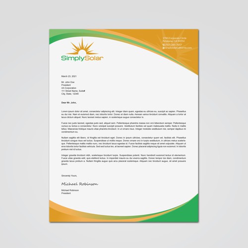 "Renewable Energy Company Letterhead" Design réalisé par Tcmenk