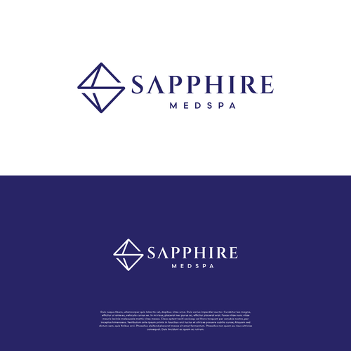 Sophisticated logo for high end medspa incorporate a ‘jewel/gem’ looking image in a tasteful way. Design by Asya Logo